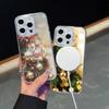 Ae115 Merry Christmas Happy New Year Magsafe Transparent Cases для Samsung S23 S24 Ultra S21 FE iPhone 16 Pro Max Magnetic Wireless Charge Back Cover
