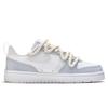 Nike Кроссовки для скейтборда Court Borough 2 Line Of Light And Shadow, Flower Isle, низкие, для девочек, белые с синим BQ5448-100(Team177-)