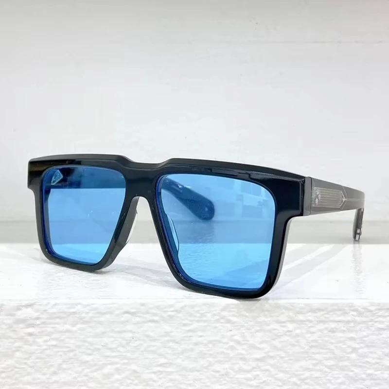 Большие квадратные дизайнерские японские солнцезащитные очки, классические уличные мужские очки из ацетата Uv400 с футляром