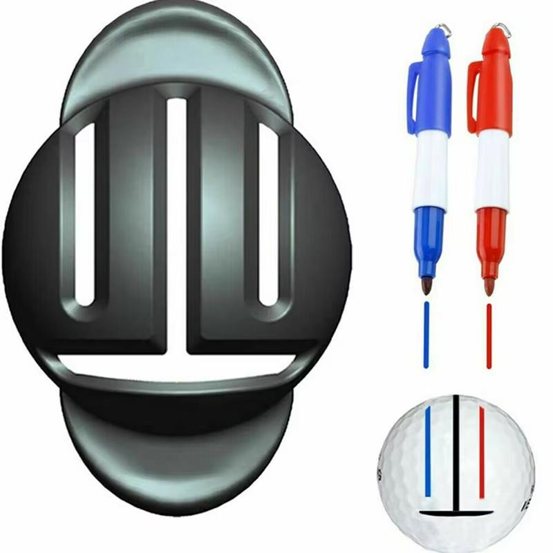 1 Pc Golf Ball Line Marker and 2 Pieces Golf Ball Marker Pen Red And Blue Two Color Golf Ball Marker Line Drawing Tool Golf Ball 5