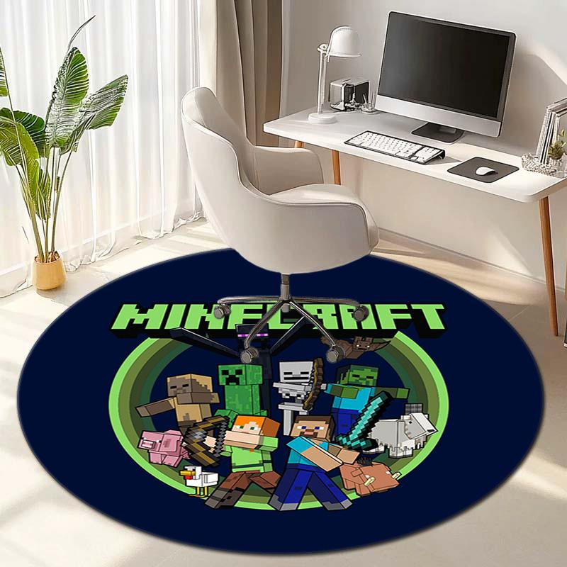 Sandbox electronic Xbox games Minecraft circular carpet Household goods decoration anti slip home table and chair mat aisle door mat carpet D12