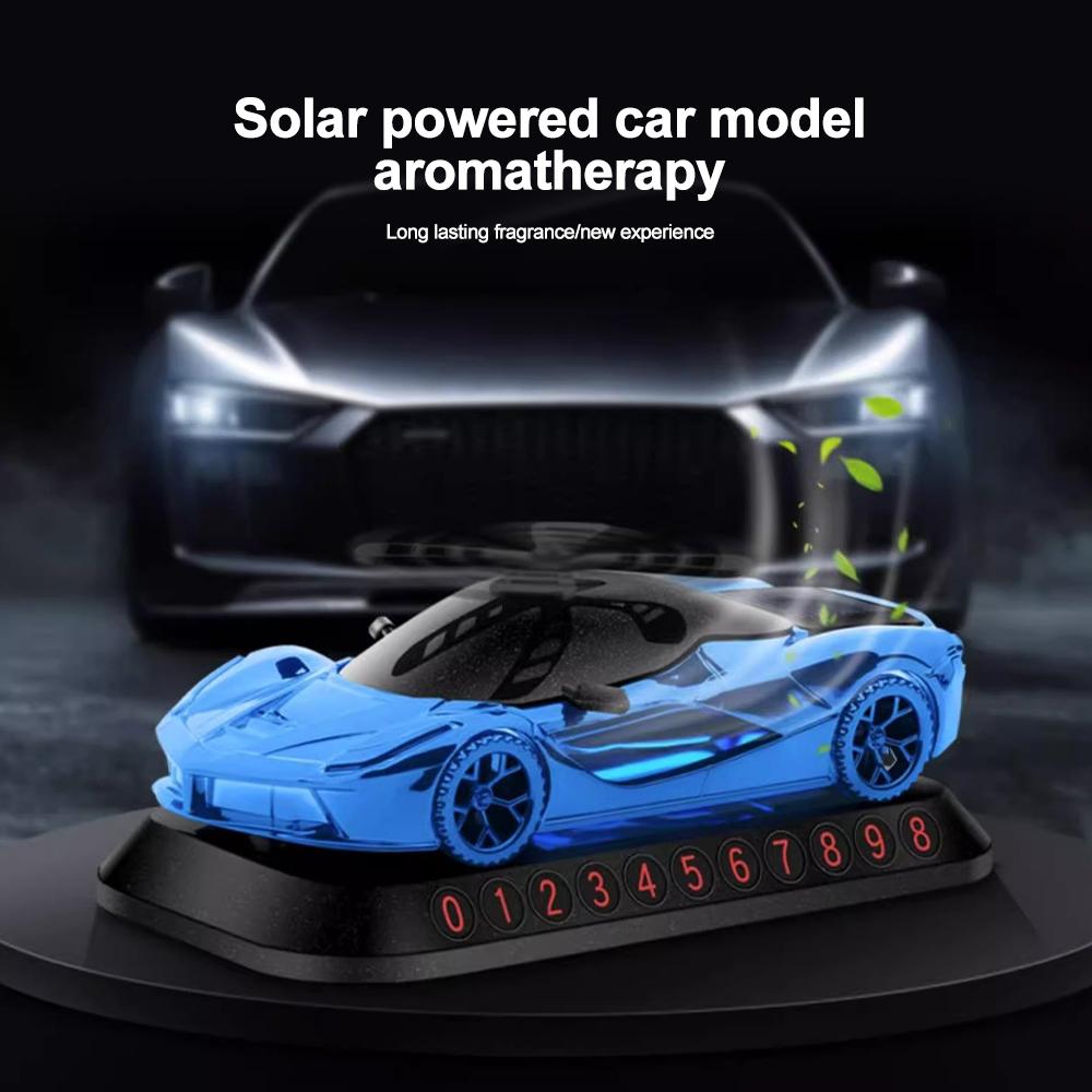 Солнечный освежитель воздуха для автомобиля Вращающийся ароматерапевтический парковочный номерной знак Украшения для спортивного моделирования автомобилей Украшения Аксессуары