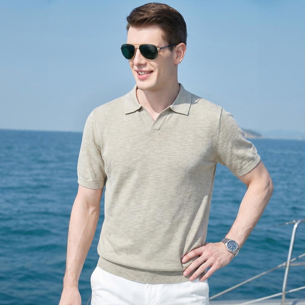 Linen T-shirt - Light Luxury Old Money Style Summer Lightweight Breathable Short Sleeve T-shirt