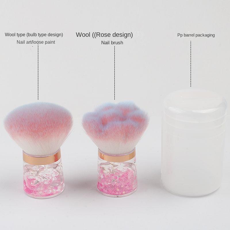 Новая модная розовая щетка для ногтей с большой щетиной для пудры, портативная пудра для румян, усовершенствованный инструмент для макияжа