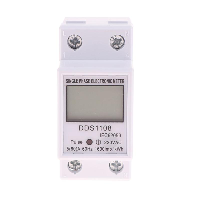 60A Dds1108 ЖК-цифровой дисплей Однофазный счетчик электроэнергии с подсветкой Однофазный счетчик электроэнергии Тестовые приборы Детекторы