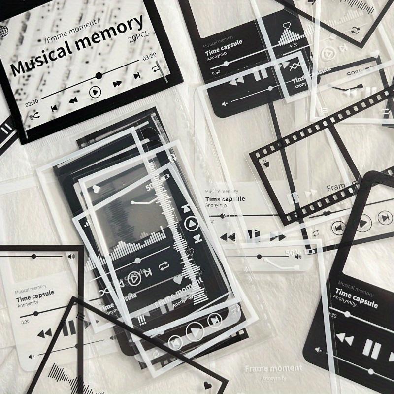 Time Film Series]1pack Retro Black & White Film Decorative Sticker Set Scrapbook Supplies School Supplies for Diy Scrapbooking Frames, 20pieces/Pack