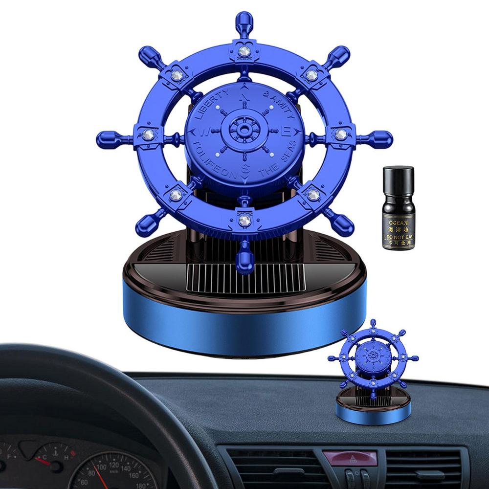 Автомобильный диффузор для ароматерапии, вращающийся солнечный металлический руль, ароматизатор для приборной панели автомобиля, украшение для домашнего офиса, рабочего стола