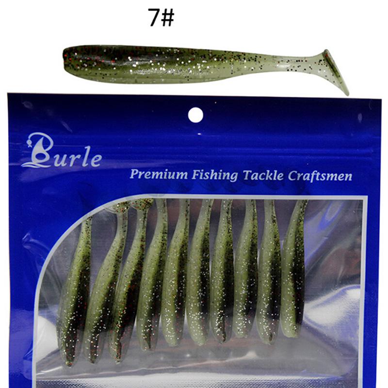 10 шт./компл. мягкие поддельные приманки для рыбы, приманки 7 см/2 г Т-образный хвост, мягкие приманки, рыболовные снасти, новые
