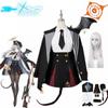 Аниме Синий Архив Kurodate Haruna Косплей Костюм Девушка Черный JK Униформа Плиссированная Юбка Крыло Хвост Шляпа Завязка Ремня Головной Убор Парик