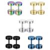Dumbbell Fashion Round Dumbbell Set  Stainless Steel Earrings Stud Earrings Ear Plugs Tunnel