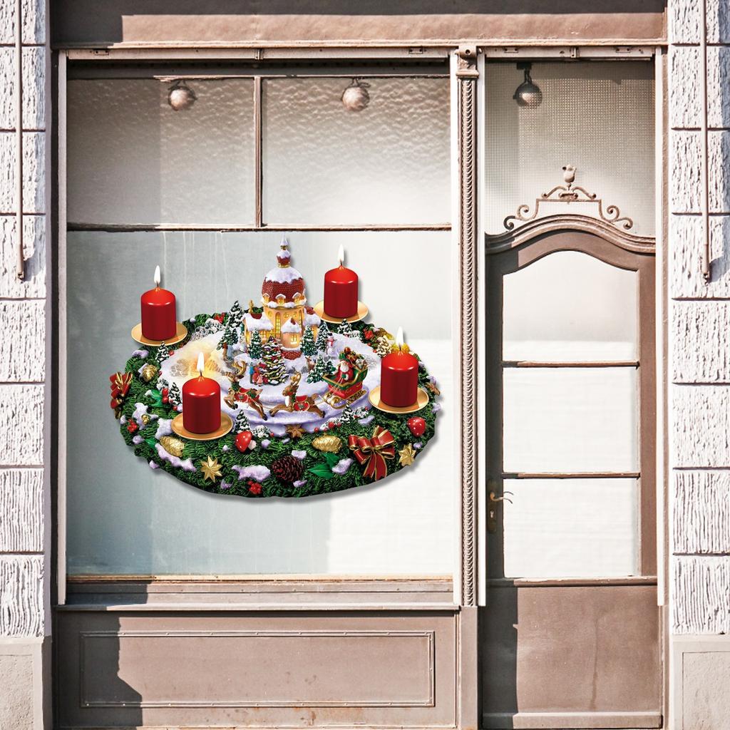 Текущее Рождественское Праздничное Окно Стекло Электростатическая Наклейка Украшение KTY