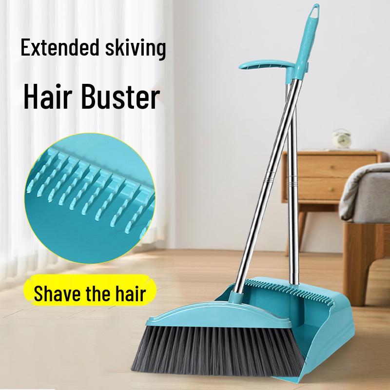Soft Bristle Broom and Dustpan Set - Non-Stick Household Sweeping Solution
