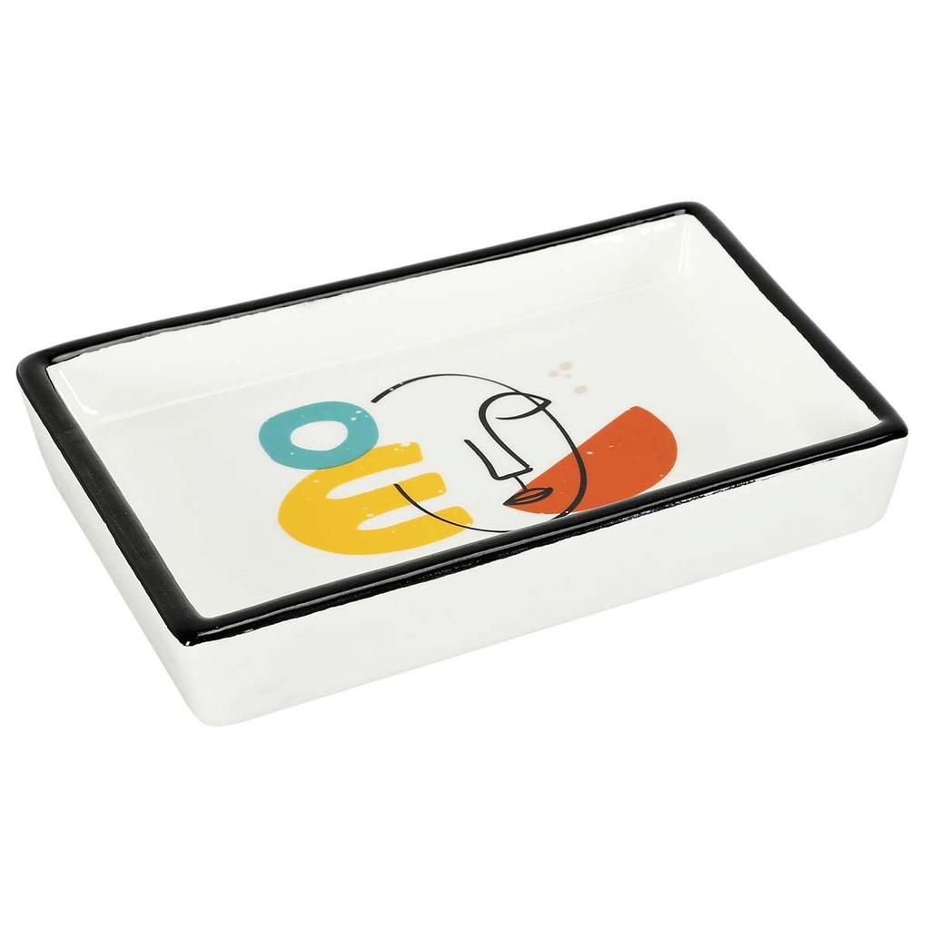 Les Trésors De Lily [A0899] — Белый разноцветный керамический карманный поднос Arty — 15. 5x10. 5x2. 5 см