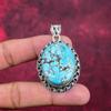 Blue Turquoise Handmade Gemstone Pendant, 925 Solid Sterling Silver Antique Jewelry Pendant, For Engagement Gift