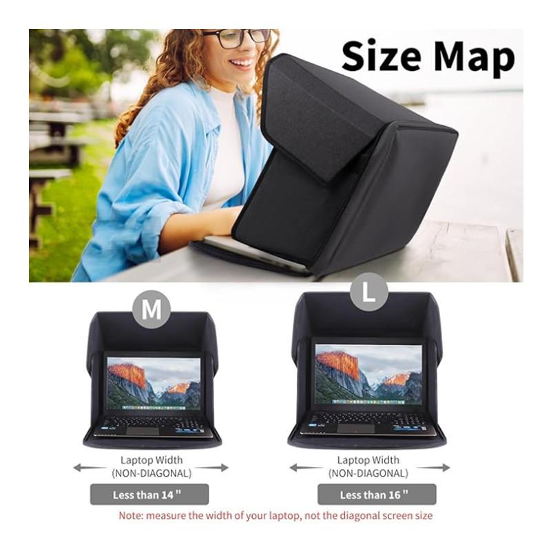 1PC Portable Notebook Sun Shade Privacy Screen Hood Foldable Laptop Bag Outdoor Working for 12-16inch Computer Sunshade