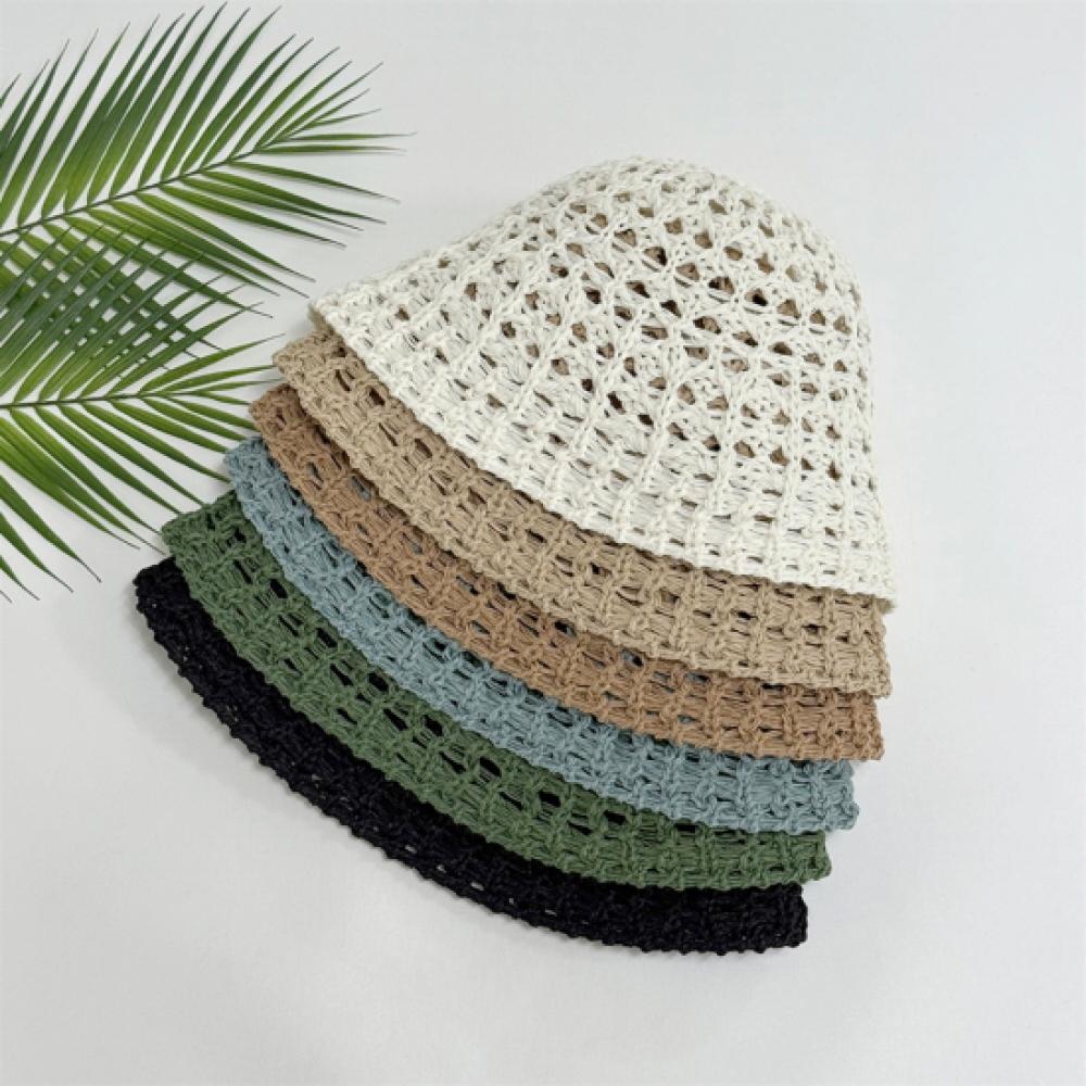 New Arrivals Open Run Women Summer Travel Style Punching Weave Bucket Hat