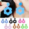 Hollow Flower Dangle Earrings Vintage Acrylic Exaggerated Stud Drop Earrings Fashion Jewelry Accessories Gift