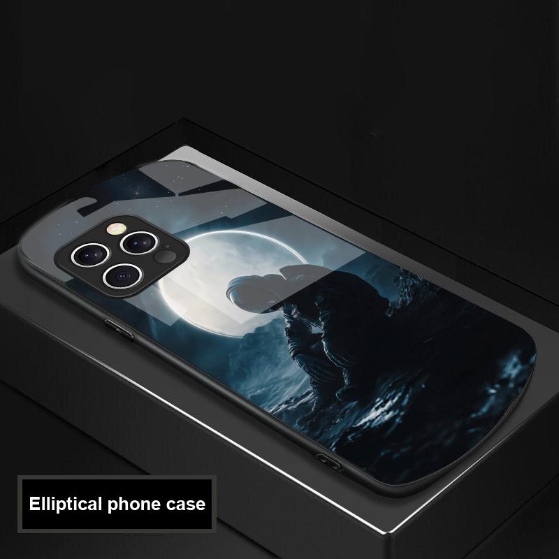 Красная Луна Исследователь Для IPhone 16 Pro Max 15 Pro 14 13 12 Mini 11 XS Max XR 7 8 Plus SE 2022 Эллиптический Стеклянный Чехол для Телефона