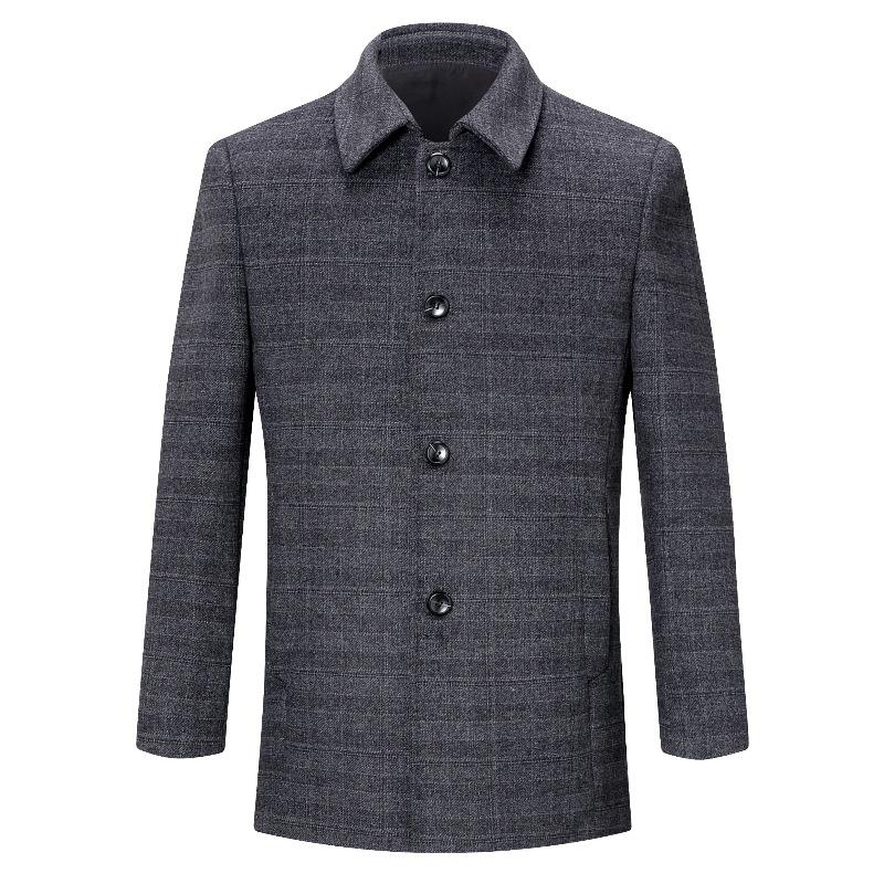 Пальто средней длины из кашемировой шерсти со съемной пуховой подкладкой, зимнее толстое шерстяное пальто для мужчин среднего возраста