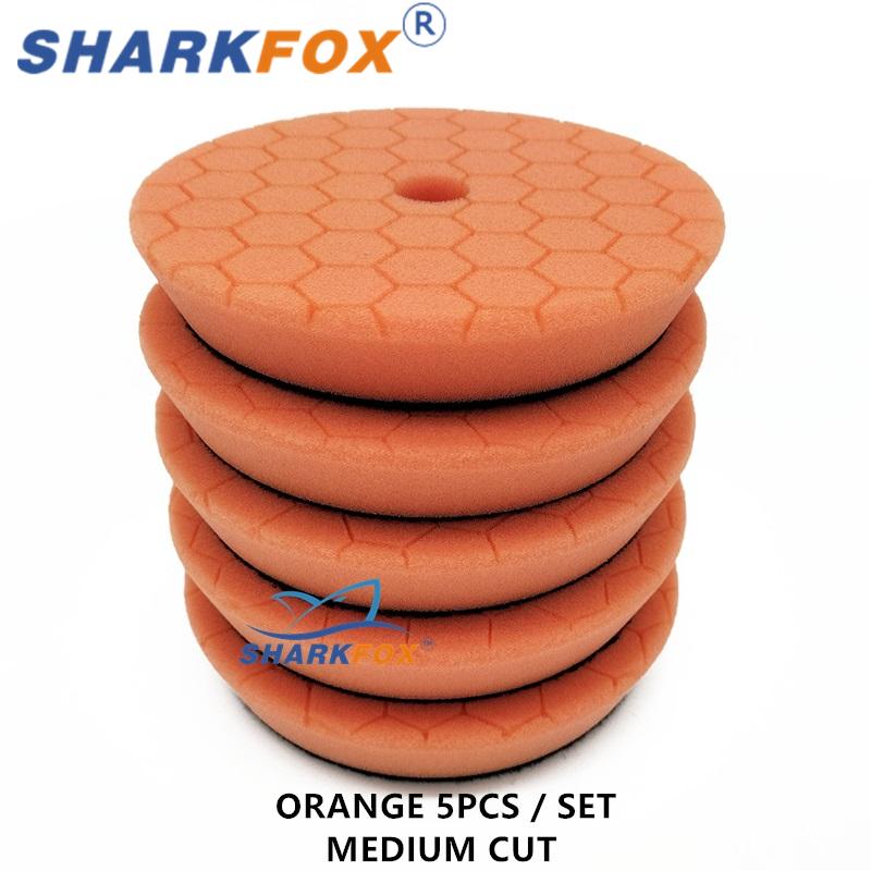 Sharkfox 5 шт./лот 3"(80мм)/5"(125мм)/6"(150мм) Автомобильные губчатые полировальные круги для DA/RO/GA полировальной машины