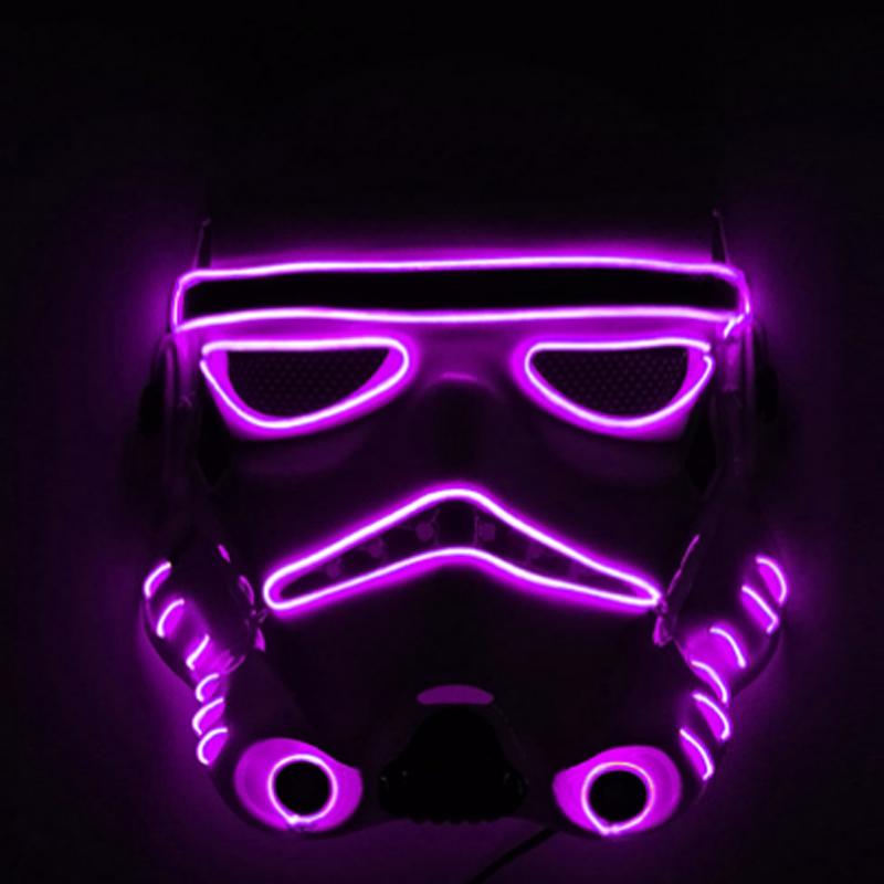 Halloween LED Mask Cosplay Star Film War Full Face Headgear Mask Glowing Flashing Neon Light Mask For Dark Night Party