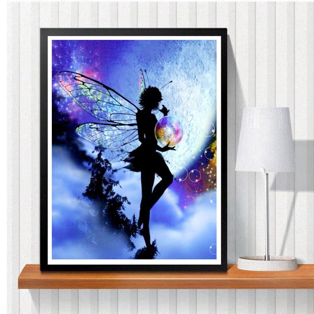 5D Diy Алмазная картина «Девушка-эльф под луной», набор для вышивки крестом, полная алмазная вышивка, мозаика, художественная картина, декор из страз, подарок