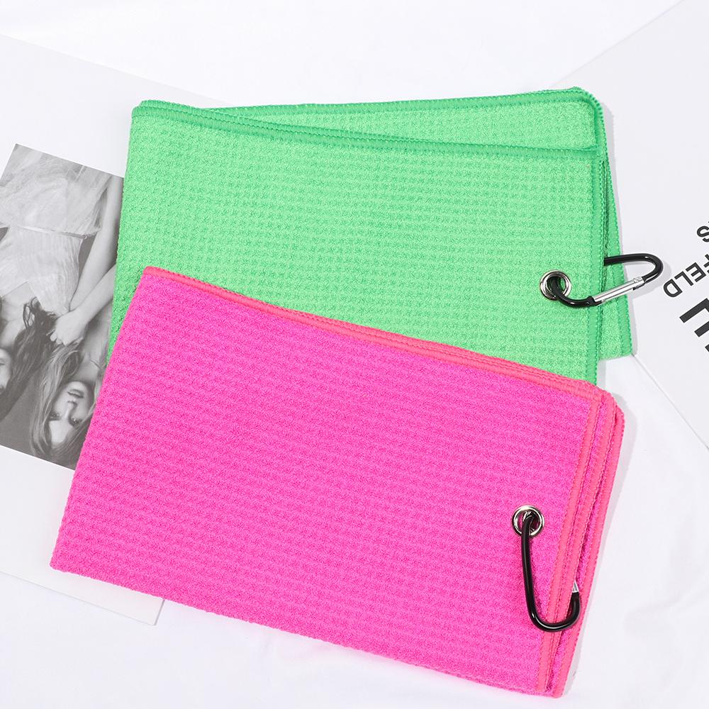 8 Colors Balls Hands Microfiber Cleans Clubs With Carabiner Hook Golf Towel Cleaning Towels