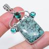 Натуральная тибетская бирюза, топаз 925 стерлинговое серебро ювелирная подвеска 2,29" r5b07