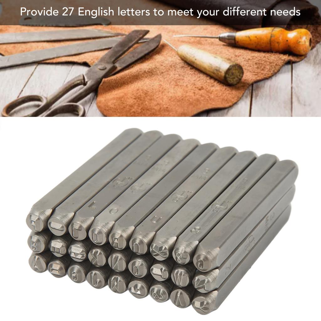 27 Pcs Metal Stamps High Carbon Steel Metal Letter Punch Stamps Set for Jewelry Leather with Storage Box