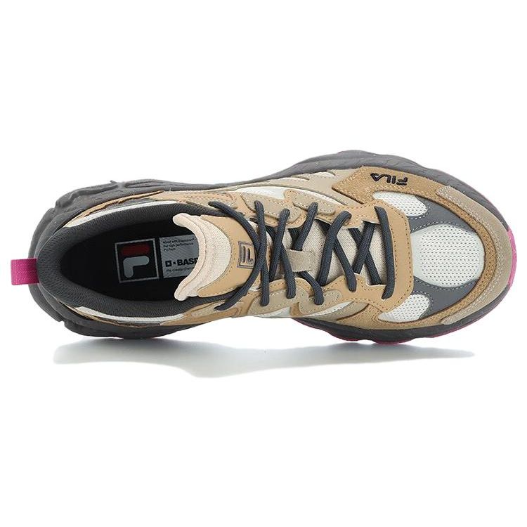 Fila Fern Series Fern Grass Shoes Fabric Cow Split Leather Synthetic Leather Low Top Dad Shoes Men Sneaker Oyster-Gray F12M331101FOI