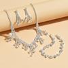 Shining Earrings Claw Chain Necklace Bridal Crystal Jewelry Set  Banquet
