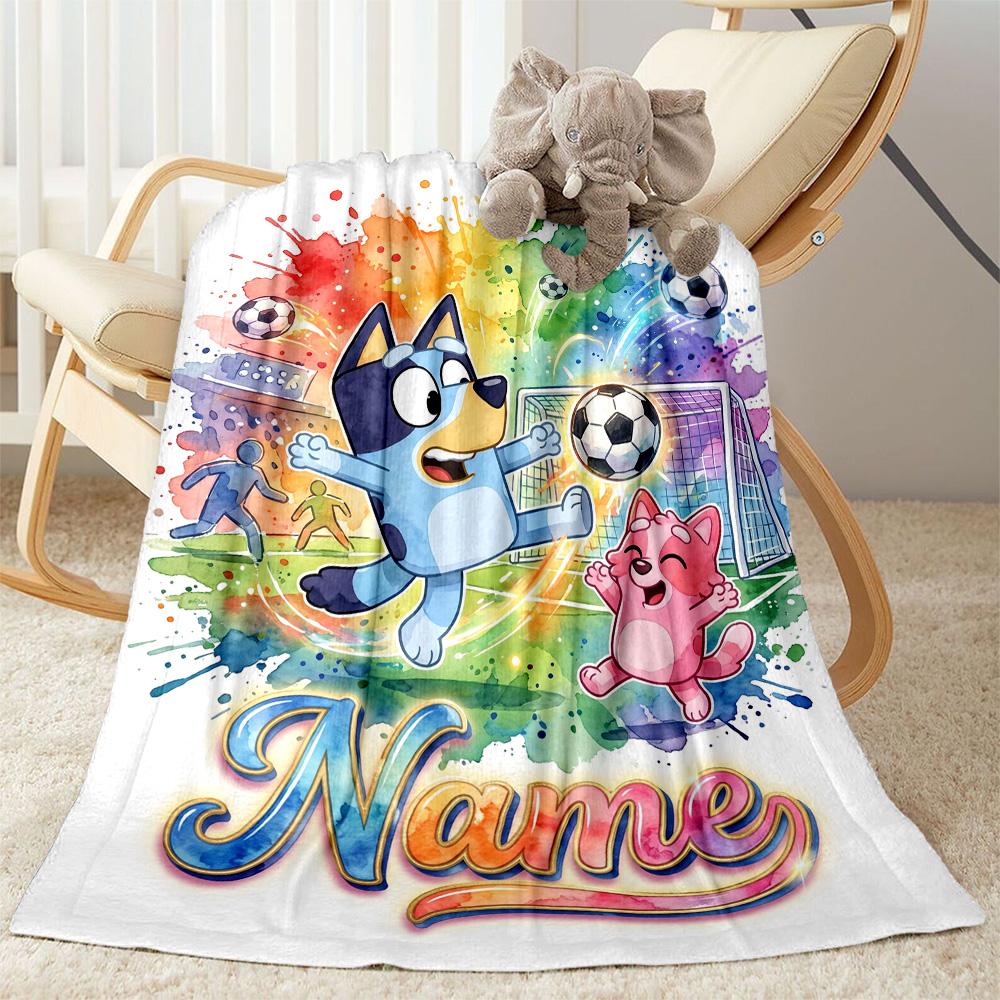 Christmas Soccer Fun Personalized Name Blanket Throw Personalized Blanket Soft & Cozy Perfect for Bedding Office Office Chair Home Decor