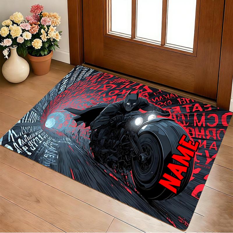 Custom Name Batman's Cityscape Living Room Non-Slip Area Rug Soft Carpet for Bedroom Kids Playroom Sofa Office Home Decor Doormat