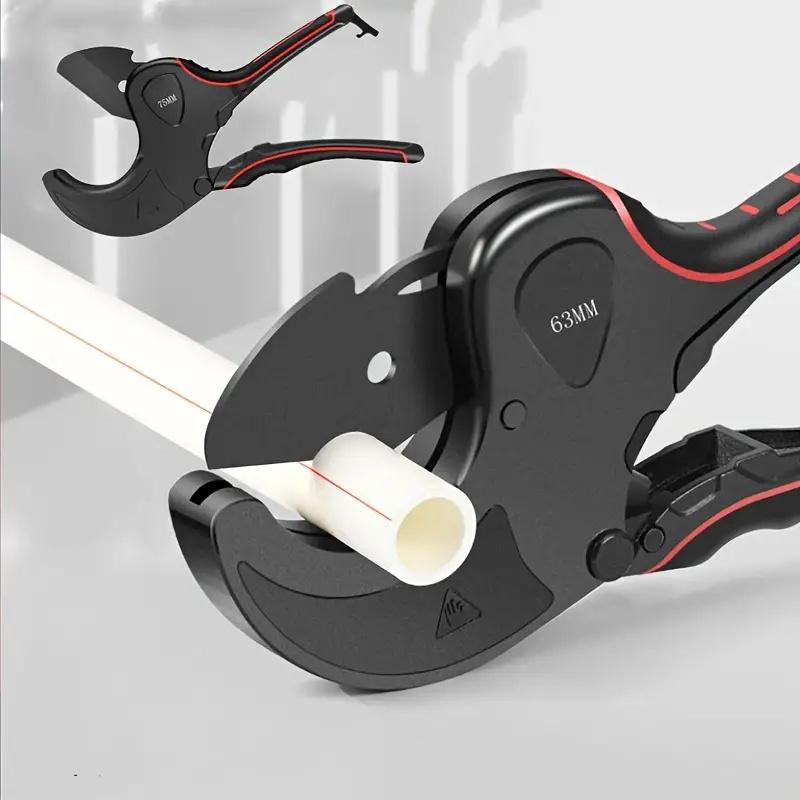 1pc Water Pipe Scissors Professional Hot Melt Pipe Scissors Pvc Pipe Cutter Pipe Self-locking Ratchet Pipe Knife Hand Tools