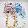 Crown Princess Wig Headband Hair Accessories Baby Wig Braid Head Hoop for Girls Performance Props Kids Headwear Children Gift