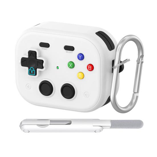 TPU Protective Case with Keychain for Airpods Funny Handheld Game Design Hard Shell Cover with Safety Lock Design for Men