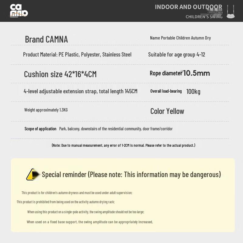 Kanle Kids Indoor Outdoor Hanging Swing Chair