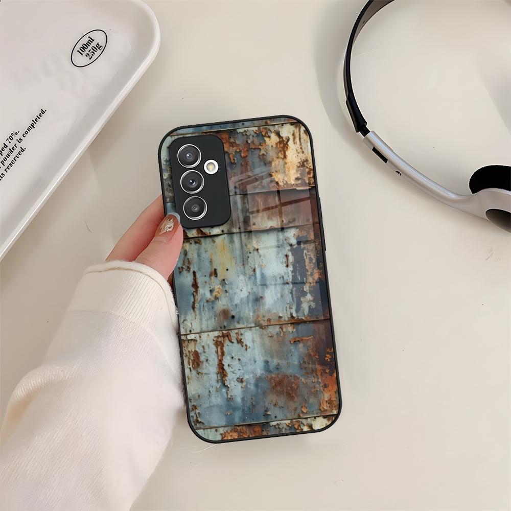 Стеклянный чехол для телефона для Samsung S24 S26 S23 S20 S25 S21 S22 Ultra Fe Plus A05 A06 A16 A26 A36 A56 Стиль Винтаж Индустриальный Ru