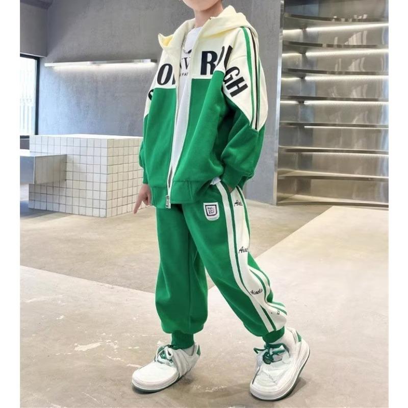 Крутой весенне-осенний наряд для мальчиков, детская одежда, костюм, модный веб-красный, популярный стиль для мальчиков в социальных сетях