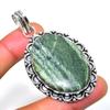 Ювелирный кулон ручной работы с полосатым зеленым опалом 925 пробы, посеребренный, 2,46 дюйма