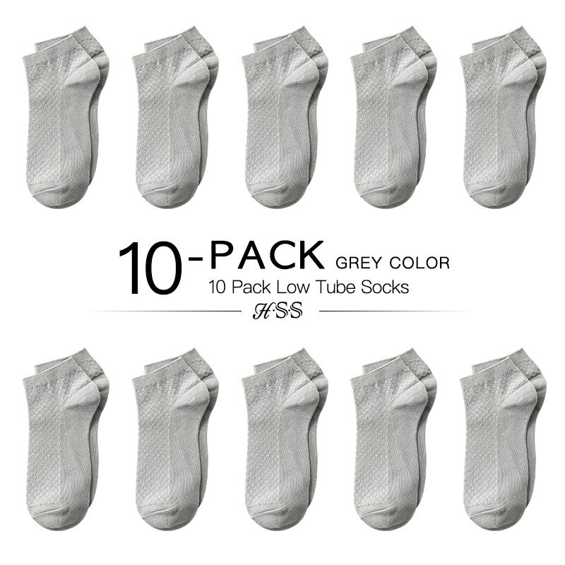 HSS 10 Pairs/Lot Men Bamboo Socks Soft Breathable Summer Winter Long Socks Black Business Casual Man Low Socks Big Size EU38-44