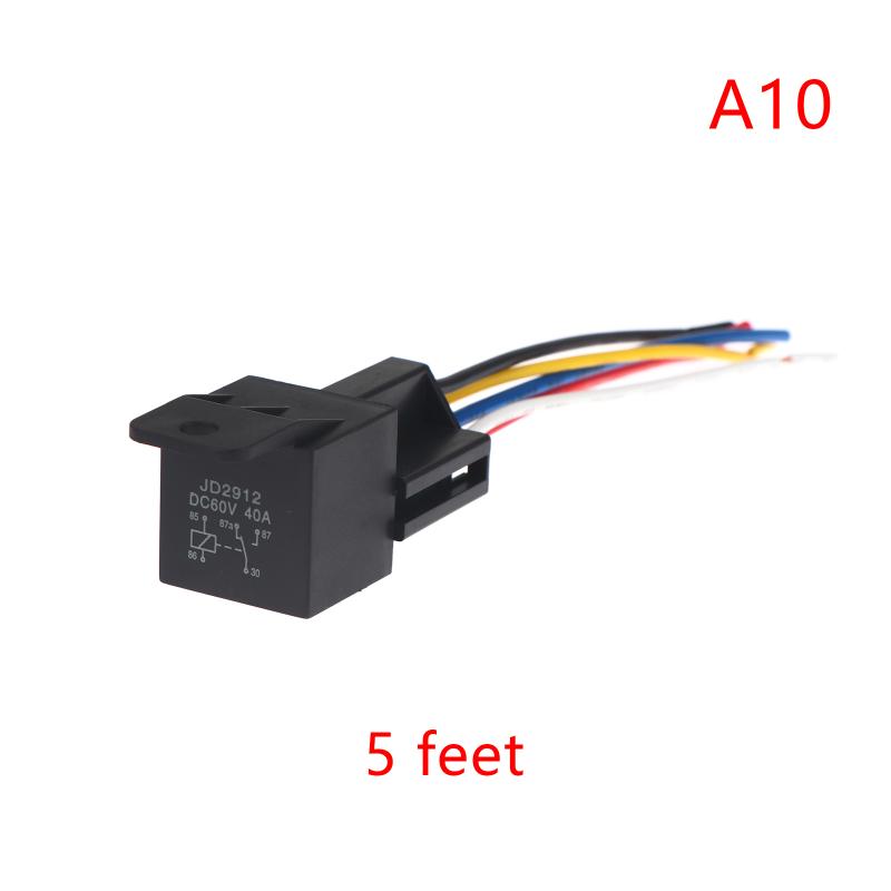 New 12V 24V 36V 48V 60V 72V 4Pin 5Pin 40A Automotive Relay With Interlocking Socket Heavy Duty For Truck Car Van Moto Boat Relay Relays 5