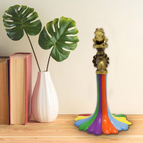 Украшение для крана, фигурка лягушки из смолы, креативное животное, Радужный кран, статуя для сада, украшения дома