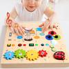 Children Busy Board,Wood Sensory Board,Fine Motor Skills,Portable,Travel Activity Educational Toys