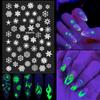 1 PC Luminous Fire Nail Sticker Glow Dark Letter Nail Art Sticker Decals Manicure Design Moon Star Party Night Lights Sticker