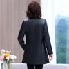 Мамино пальто-тренч средней длины из искусственной ПУ кожи в корейском стиле: Похудение, Высокий класс, Повседневная мода для весны и осени.