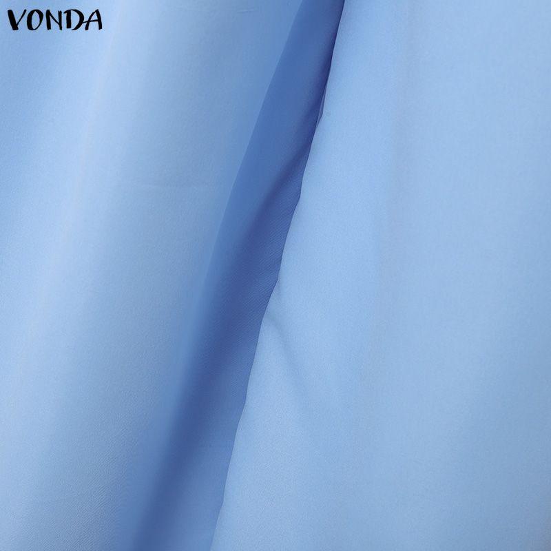 VONDA Женские повседневные брюки с высокой талией на молнии, повседневные неэластичные брюки с широкими штанинами