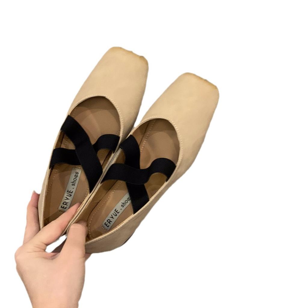 Французские балетки на плоской подошве с квадратным носком, туфли-феи 2025 года, новинка весны и осени, вечерние нежные туфли Мэри Джейн