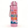 1PC Cruise Time Letter Text 750ml Color Plastic Sports Water Bottle Leakproof Flip Straw Lid For Sports Office Home Use