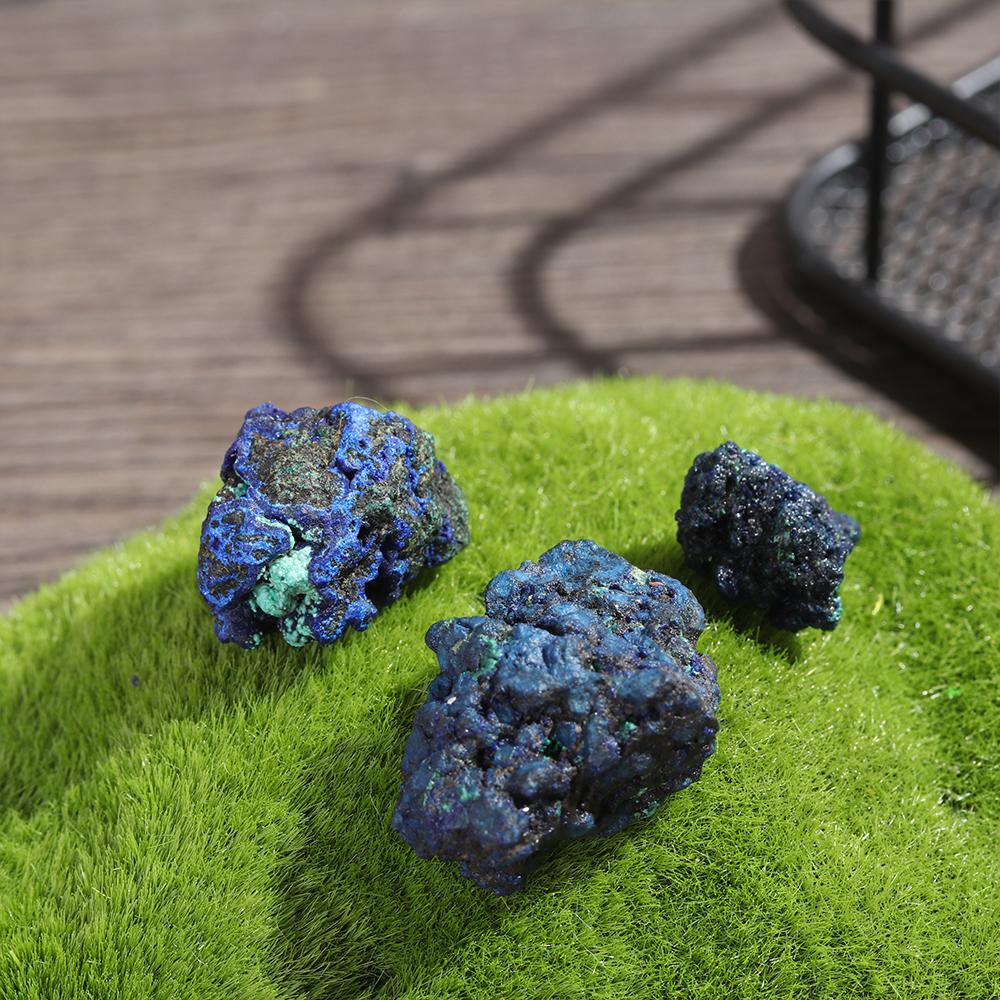 Decoration Reiki Quartz Crystal Mineral Specimen Malachite Geode Healing Stone Natural Azurite Ore